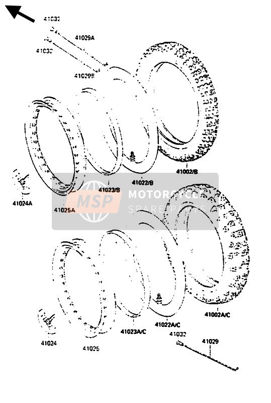 410231070, BAND-RIM,Rr,100/100-18(D), Kawasaki, 1