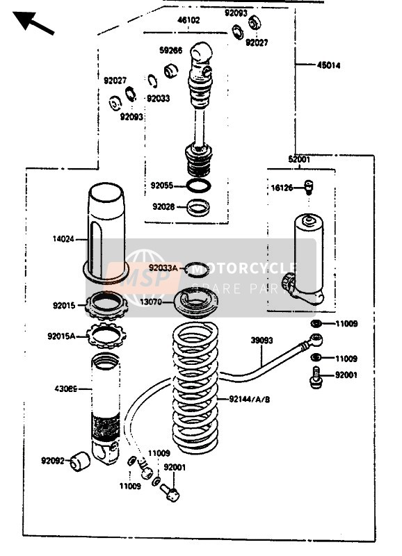 Kawasaki KX500 1986 Shock Absorber for a 1986 Kawasaki KX500