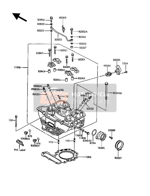 12013009, GUIDE-VALVE,Intake, Kawasaki, 1