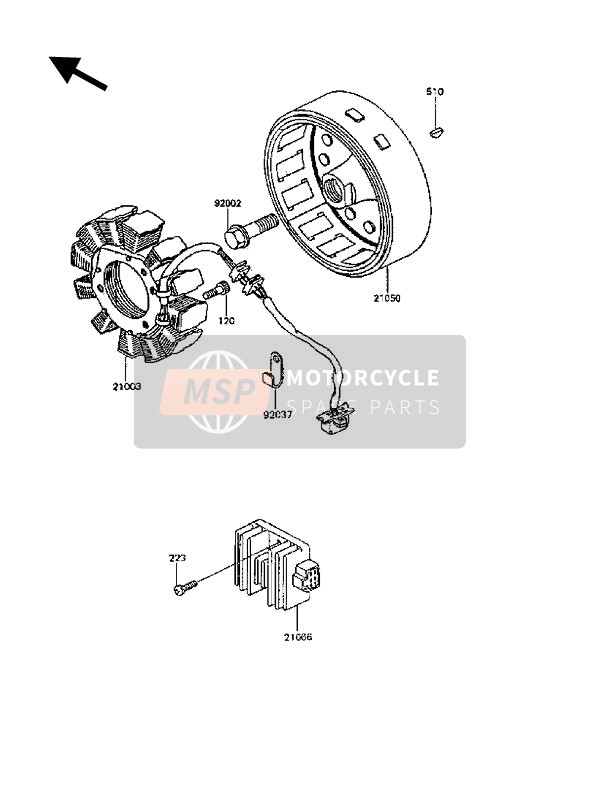 Kawasaki KLR600 1988 Generator for a 1988 Kawasaki KLR600