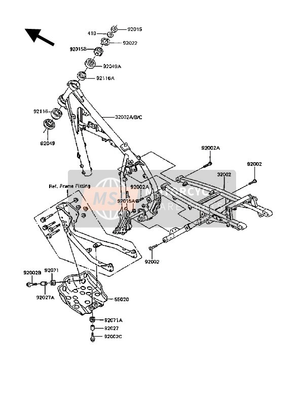 Kawasaki KLR600 1988 Frame for a 1988 Kawasaki KLR600