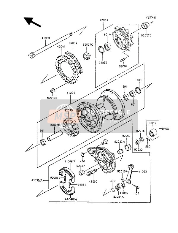 601B6003, Roulement KL650 A1, Kawasaki, 1