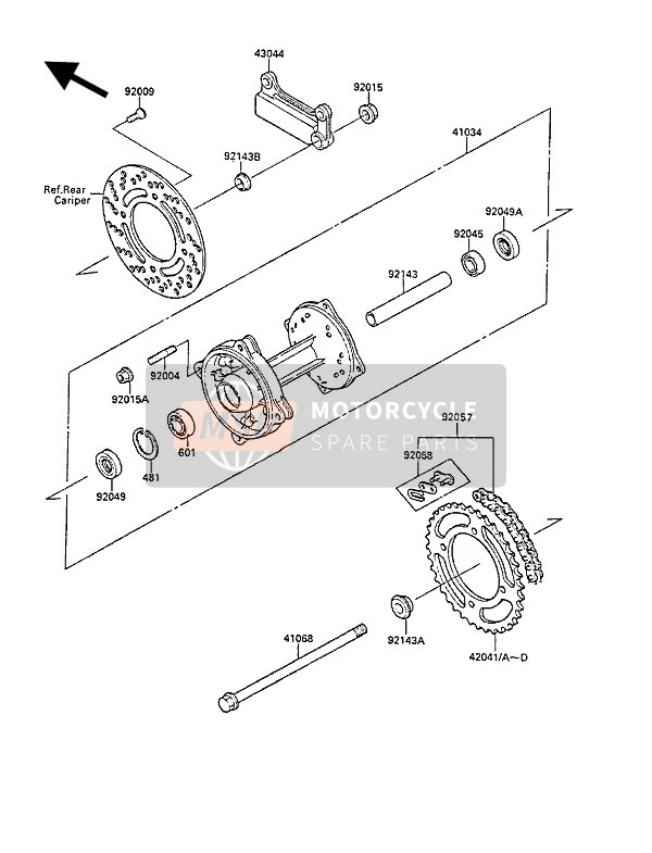 920491290, Reten Rueda Trasera, Kawasaki, 0