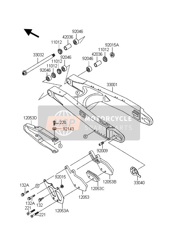 Kawasaki KDX200 1998 Swing Arm for a 1998 Kawasaki KDX200