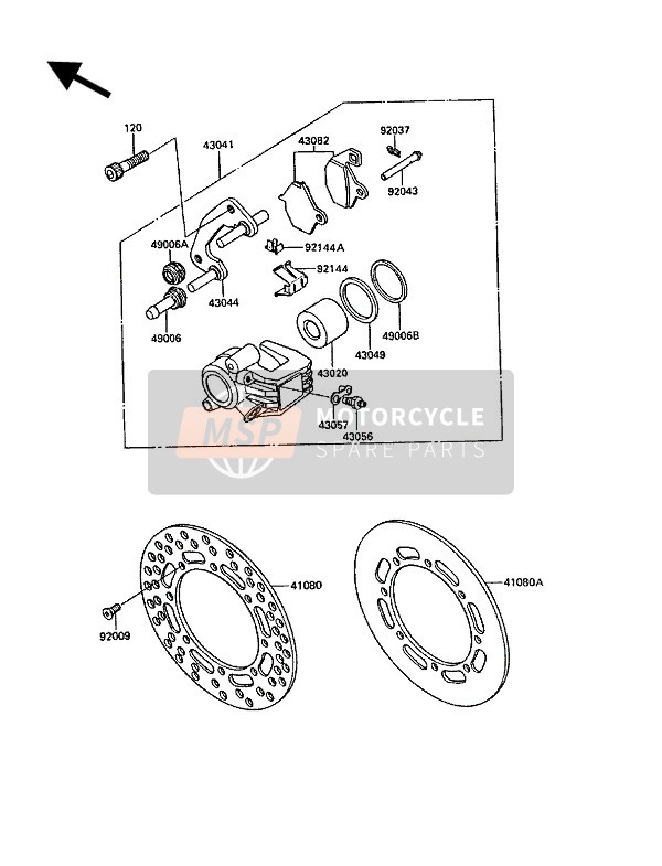 Kawasaki KX250 1988 Front Brake for a 1988 Kawasaki KX250