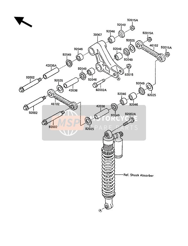 Kawasaki KX500 1988 Suspensión para un 1988 Kawasaki KX500