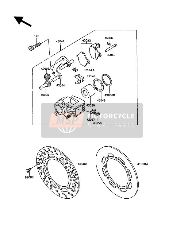 Kawasaki KX500 1988 Front Brake for a 1988 Kawasaki KX500