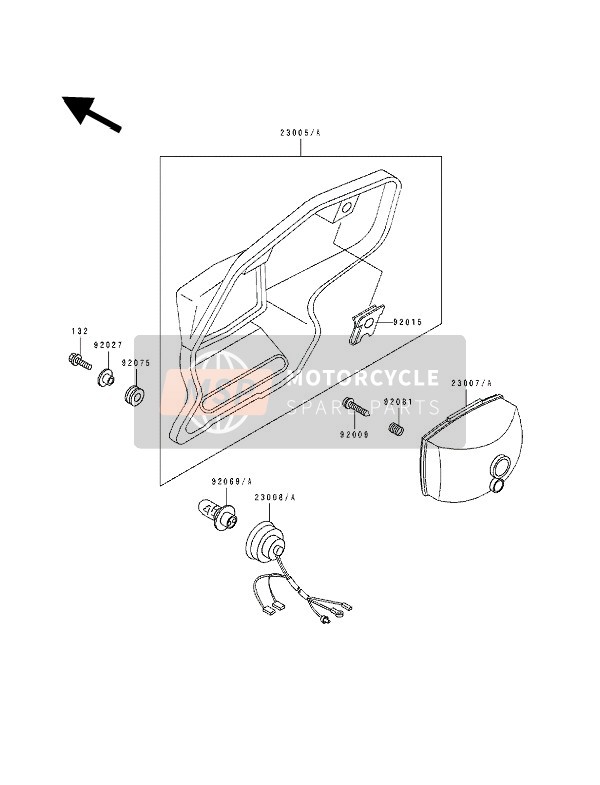 230051093AC, BODY-COMP-HEAD Lamp, G, Kawasaki, 0