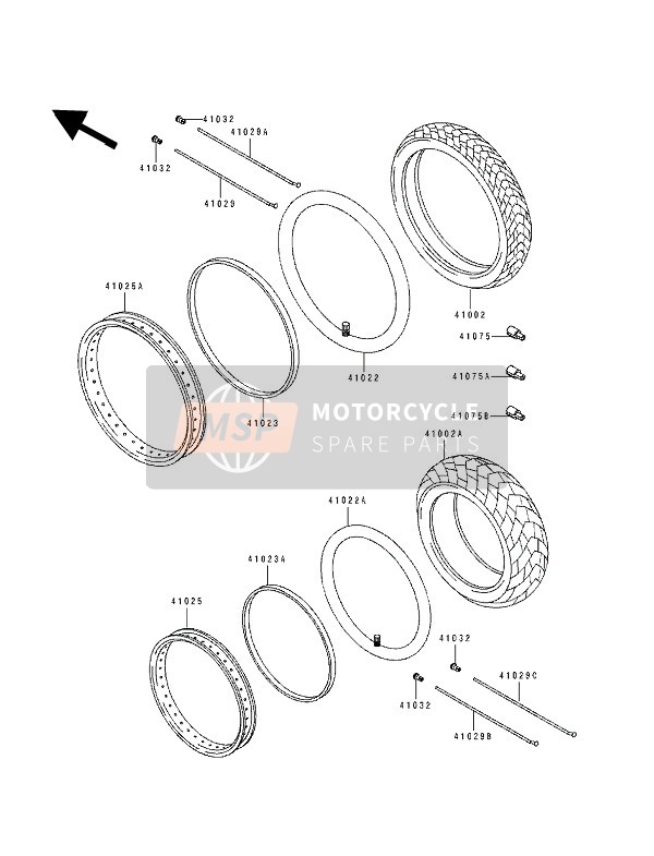 410291344, SPOKE-INNER,Fr,Rh,238MMX160D, Kawasaki, 0