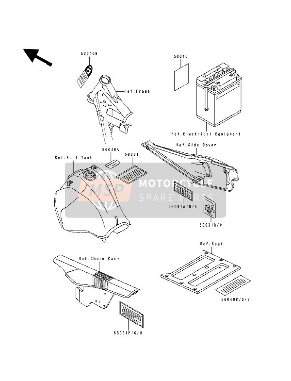 560311540, LABEL-MANUAL,Battery Vent, Kawasaki, 0