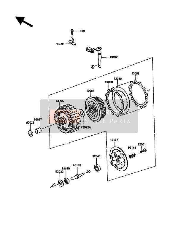 Kawasaki KLR500 1989 Clutch for a 1989 Kawasaki KLR500