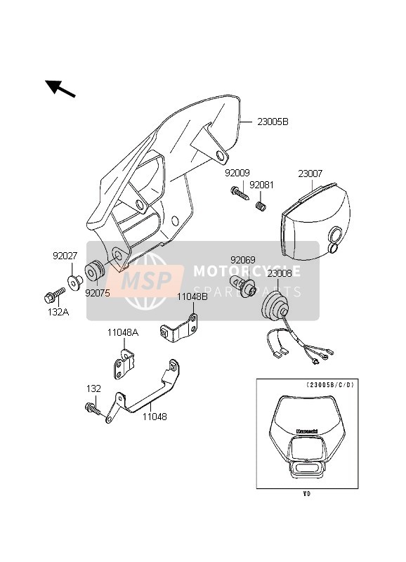 110481534, Bracket,Head Lamp,Upp,Lh, Kawasaki, 0