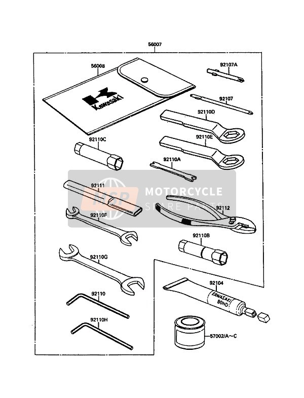 Kawasaki KLR500 1989 Outils des propriétaires pour un 1989 Kawasaki KLR500