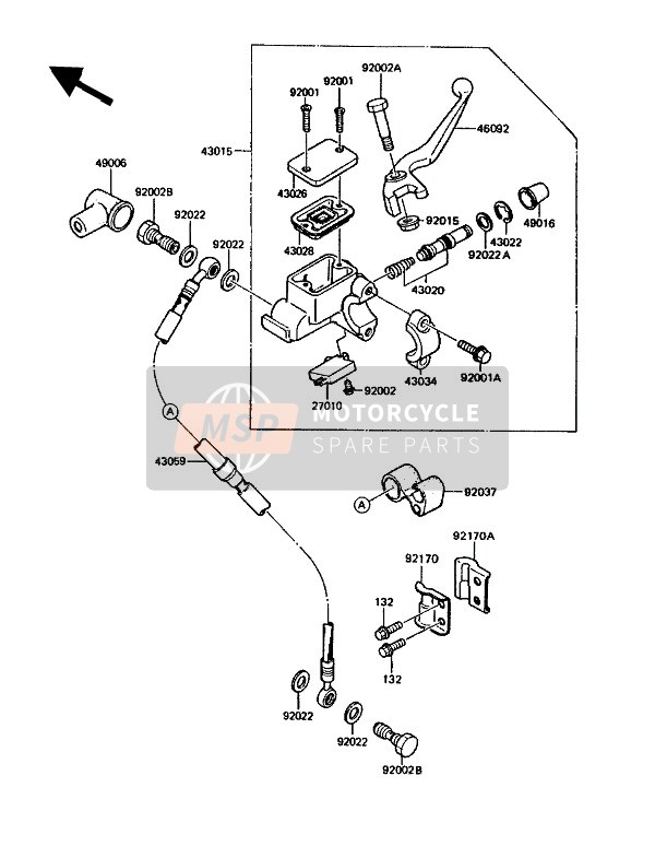 Kawasaki KMX125 1989 Front Master Cylinder for a 1989 Kawasaki KMX125