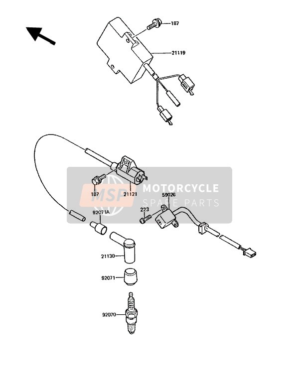 Kawasaki KMX200 1989 Ignition System for a 1989 Kawasaki KMX200