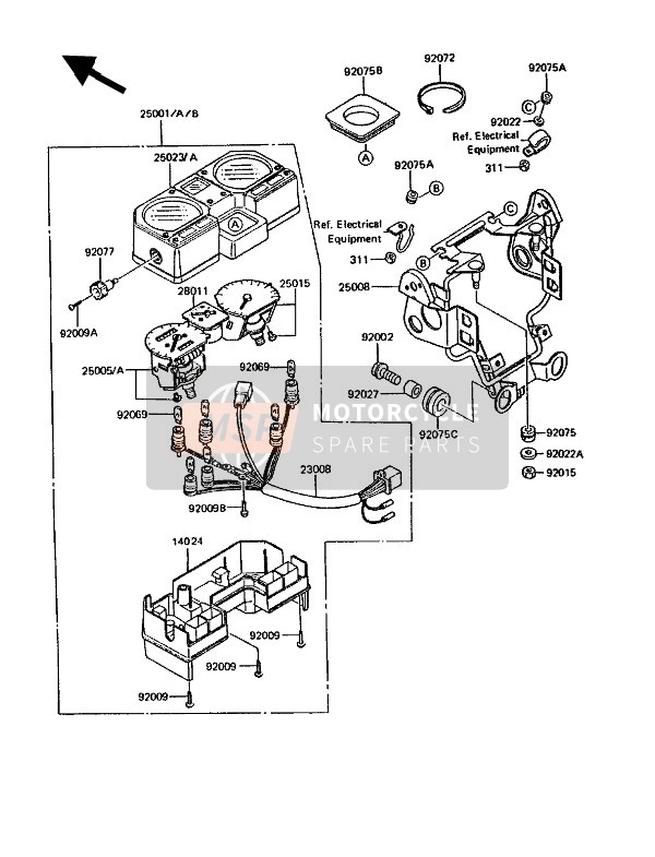 Kawasaki KMX200 1989 Meter(S) for a 1989 Kawasaki KMX200