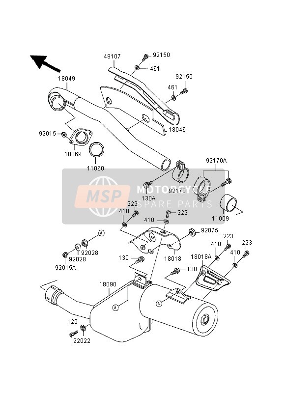 130BD0820, Flensbout,8X20, Kawasaki, 1