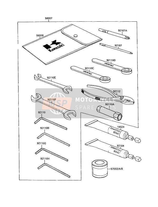 Kawasaki KR-1 (2) 1989 Outils des propriétaires pour un 1989 Kawasaki KR-1 (2)