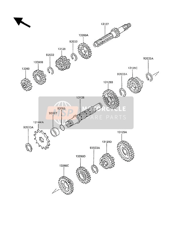 131291730, Gear,Output 6TH,22T, Kawasaki, 1