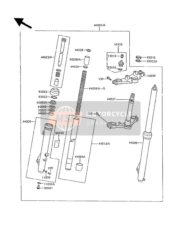 440011703, FORK-FRONT, Kawasaki, 0