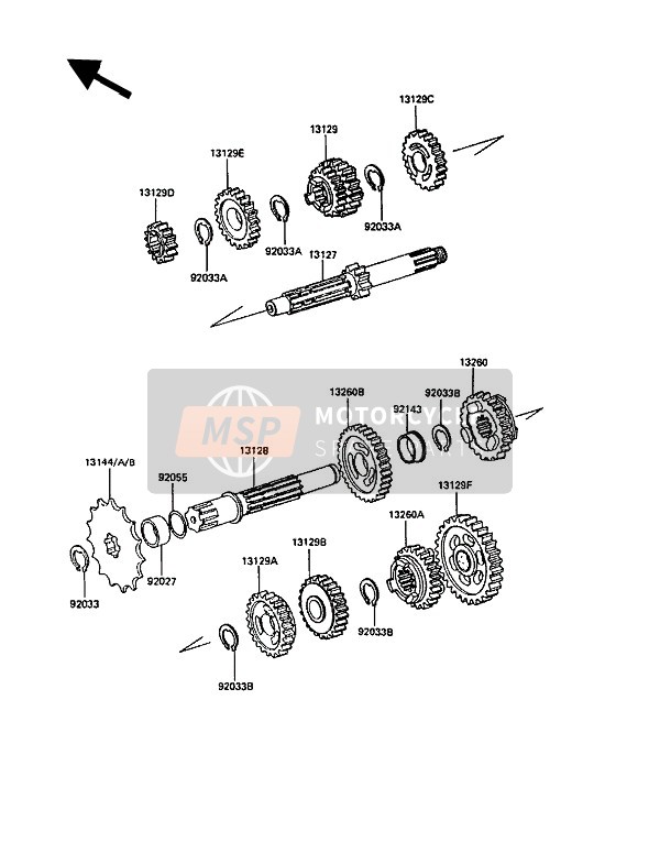 131291627, Gear, Output 3RD, 28T, Kawasaki, 0