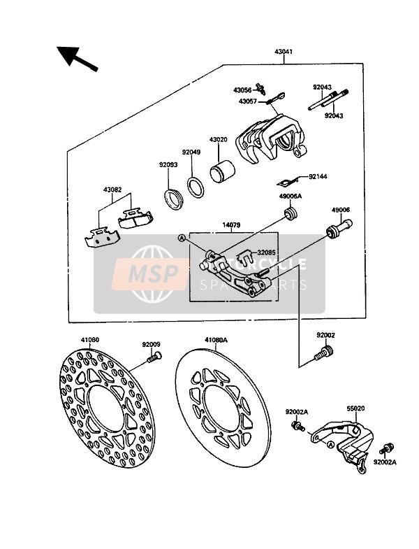 Kawasaki KX125 1989 Frein arriere pour un 1989 Kawasaki KX125