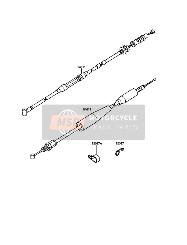 Kawasaki KX125 1989 Cables for a 1989 Kawasaki KX125