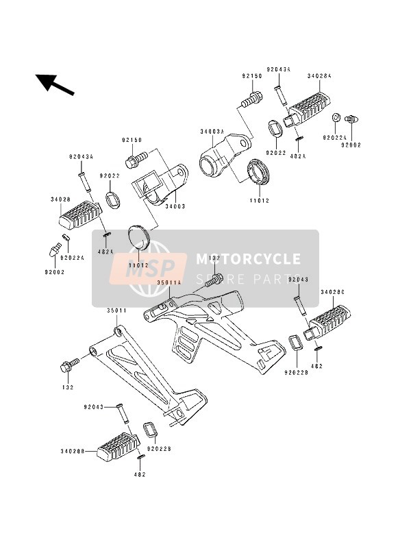 921501052, Bolt, Flanged, 10X25, Kawasaki, 0