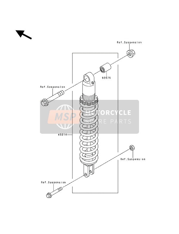 Kawasaki KDX125 1990 Shock Absorber for a 1990 Kawasaki KDX125