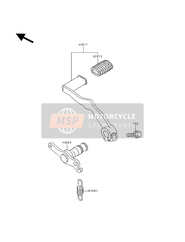 Kawasaki KLE500 1991 BREMSPEDAL für ein 1991 Kawasaki KLE500