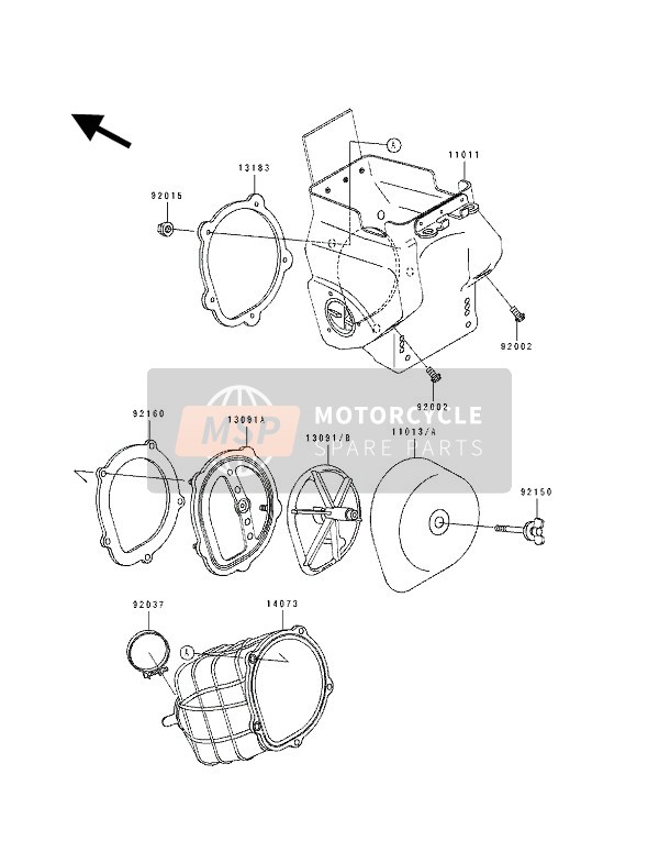 Kawasaki KX125 1990 Filtre à air pour un 1990 Kawasaki KX125