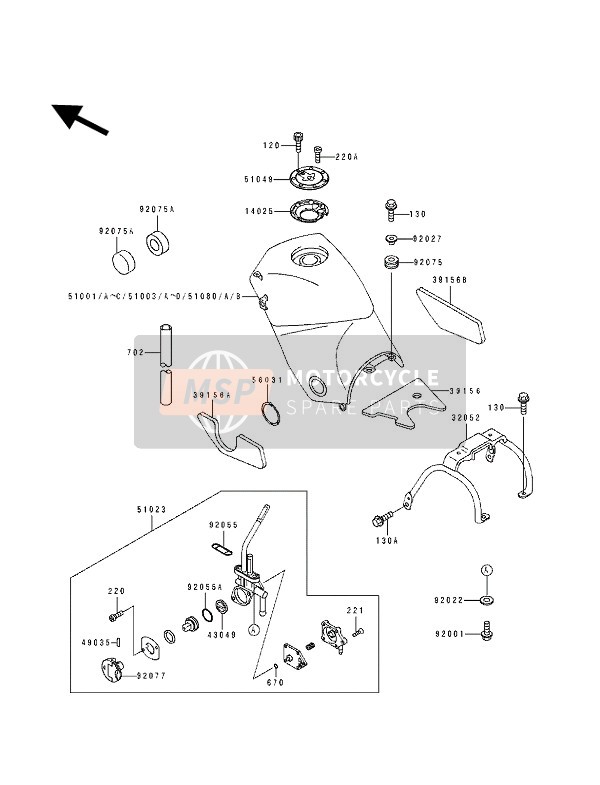 391561549, Pad,Fuel Tank,Cnt,Rr, Kawasaki, 0