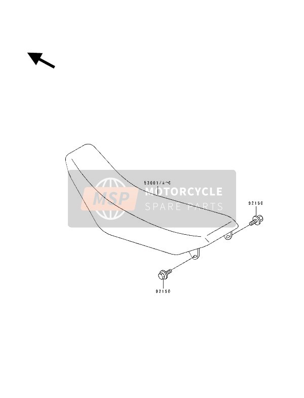 Kawasaki KX125 1990 Asiento para un 1990 Kawasaki KX125