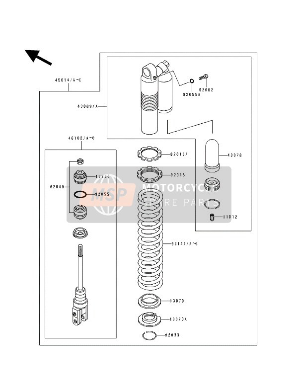 921441504, Spring,Shockabsorber,, Kawasaki, 1