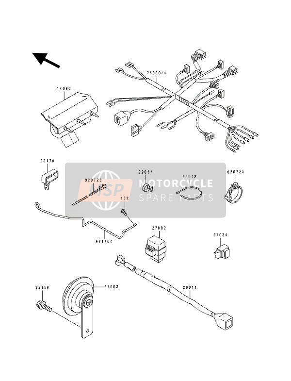 270031350, Horn, Kawasaki, 0