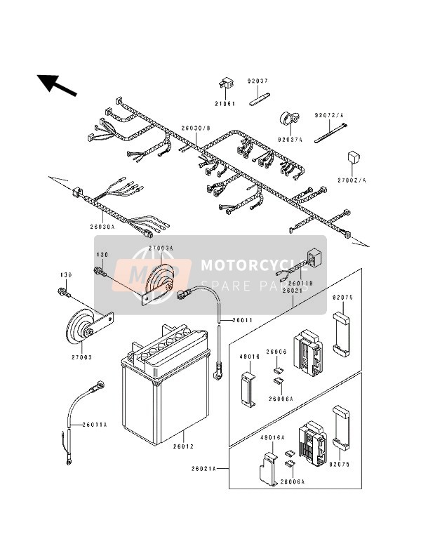 260111503, WIRE-LEAD,Horn, Kawasaki, 0