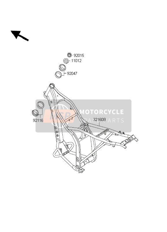 Kawasaki KLX300R 1998 Frame for a 1998 Kawasaki KLX300R