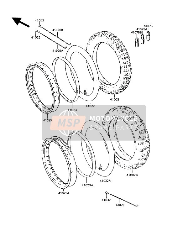 410291344, SPOKE-INNER,Fr,Rh,238, Kawasaki, 1