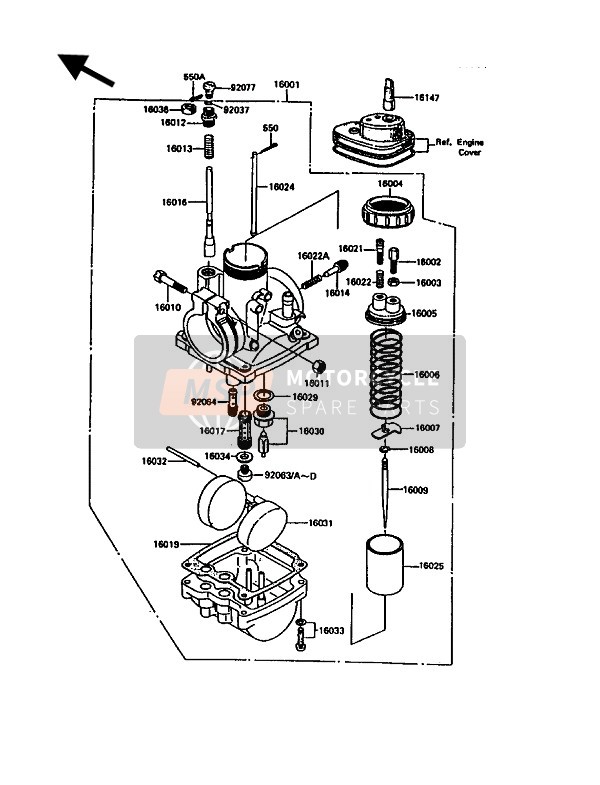 16006013, Spring, Throttle Valve, Kawasaki, 1