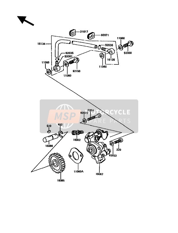 92071067, Grommet, Oil Pipe, Kawasaki, 1