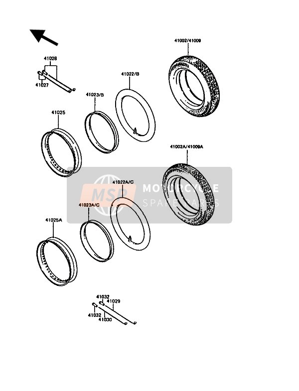 Kawasaki KE100 1992 Tyres for a 1992 Kawasaki KE100