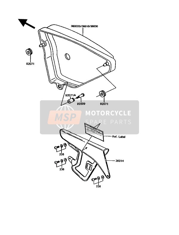 Kawasaki KE100 1992 Side Covers & Chain Cover for a 1992 Kawasaki KE100