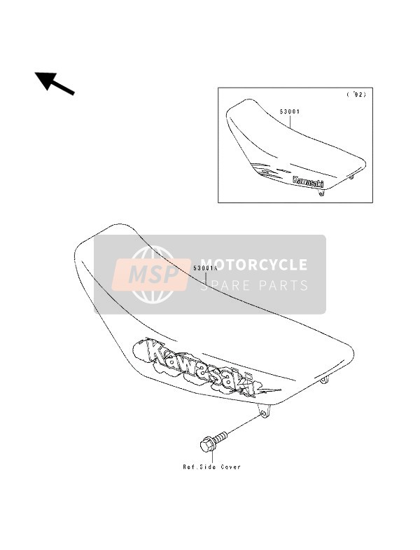 Kawasaki KX80 SW & LW 1992 Seat for a 1992 Kawasaki KX80 SW & LW