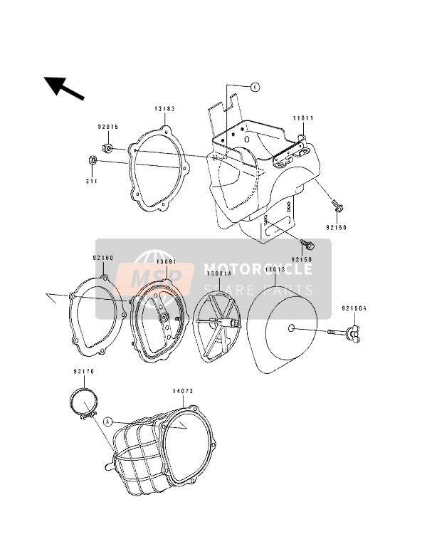 921501565, Bolt,  Wing, Kawasaki, 1