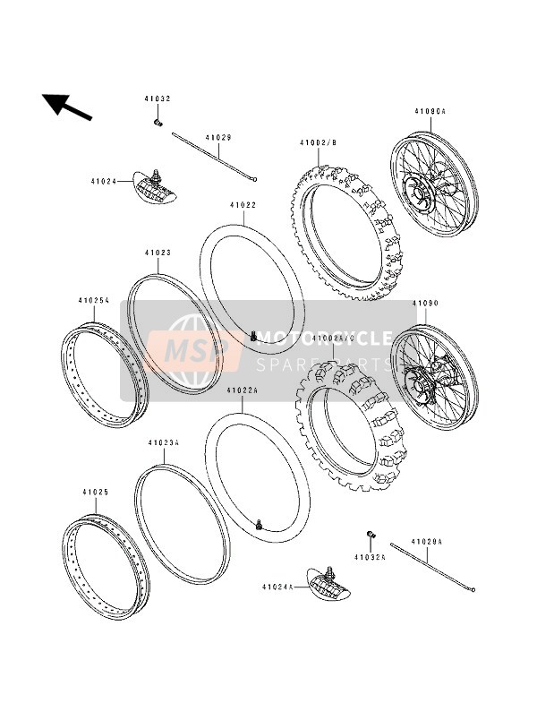 Kawasaki KX125 1993 Tyres for a 1993 Kawasaki KX125