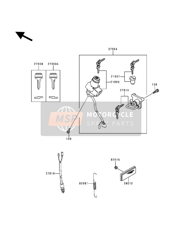 Kawasaki KLR250 1994 Ignition Switch for a 1994 Kawasaki KLR250