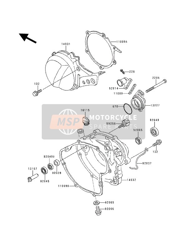 Kawasaki KX60 1994 Engine Cover(S) for a 1994 Kawasaki KX60