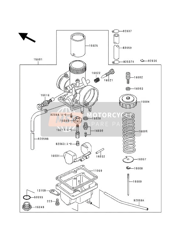 Kawasaki KX60 1994 Carburettor for a 1994 Kawasaki KX60