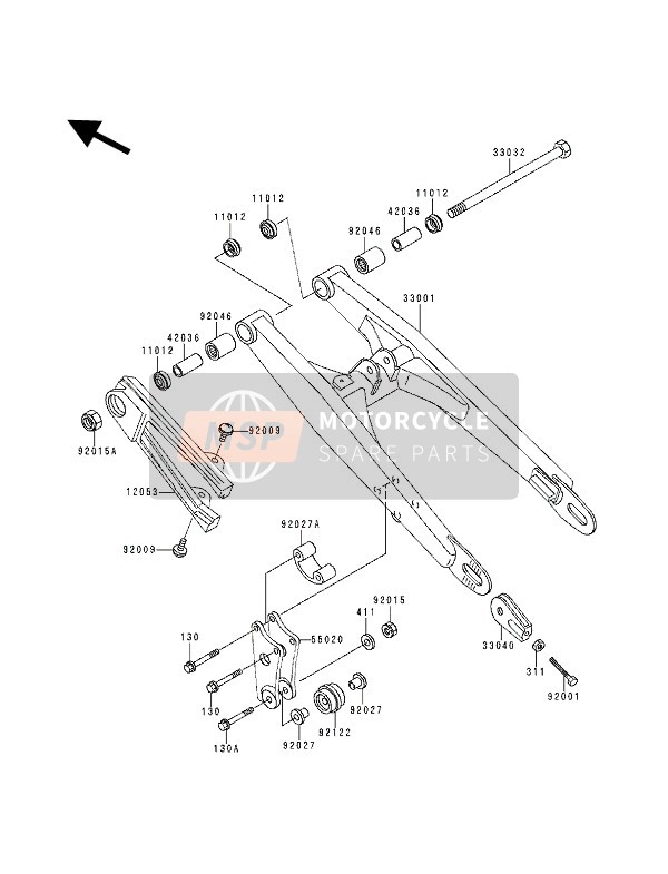 330011307TX, ARM-COMP-SWING,Silver No.35, Kawasaki, 0