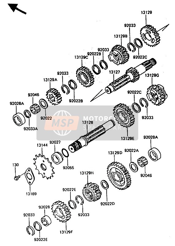 Kawasaki KLR600 1986 Transmission for a 1986 Kawasaki KLR600